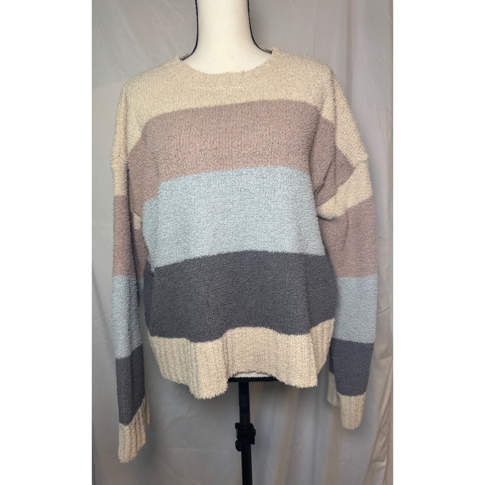 Altar'd State Multicolor Striped Popcorn Knit Sweater Womens Large Excellent